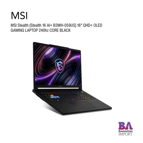 MSI Stealth (Stealth 16 AI+ B3WH-059US) 16" QHD+ OLED GAMING LAPTOP 240hz...
