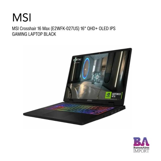 MSI Crosshair 16 Max (E2WFK-027US) 16" QHD+ OLED IPS GAMING LAPTOP BLACK