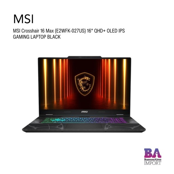 MSI Crosshair 16 HX AI (D2XWFKG-210US) 16" Gaming Laptop Computer - Cosmo Gray