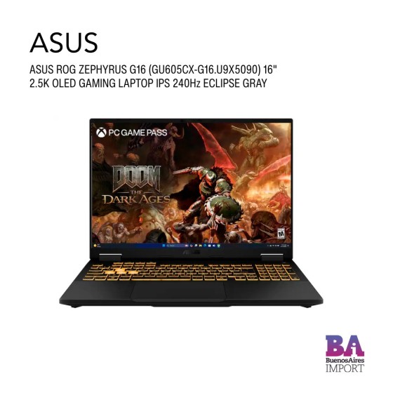 ASUS ROG ZEPHYRUS G16 (GU605CX-G16.U9X5090) 16" 2.5K OLED GAMING LAPTOP IPS...