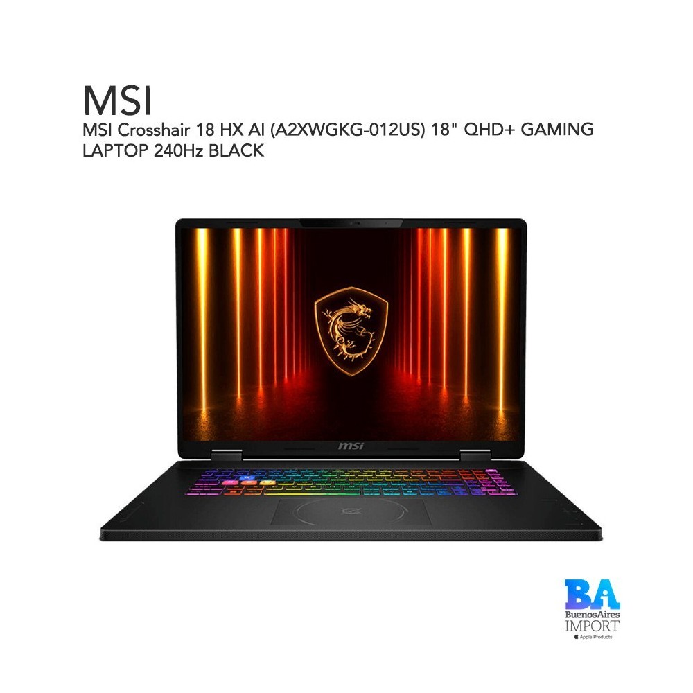 MSI Crosshair 18 HX AI (A2XWGKG-012US) 18" QHD+ GAMING LAPTOP 240Hz BLACK