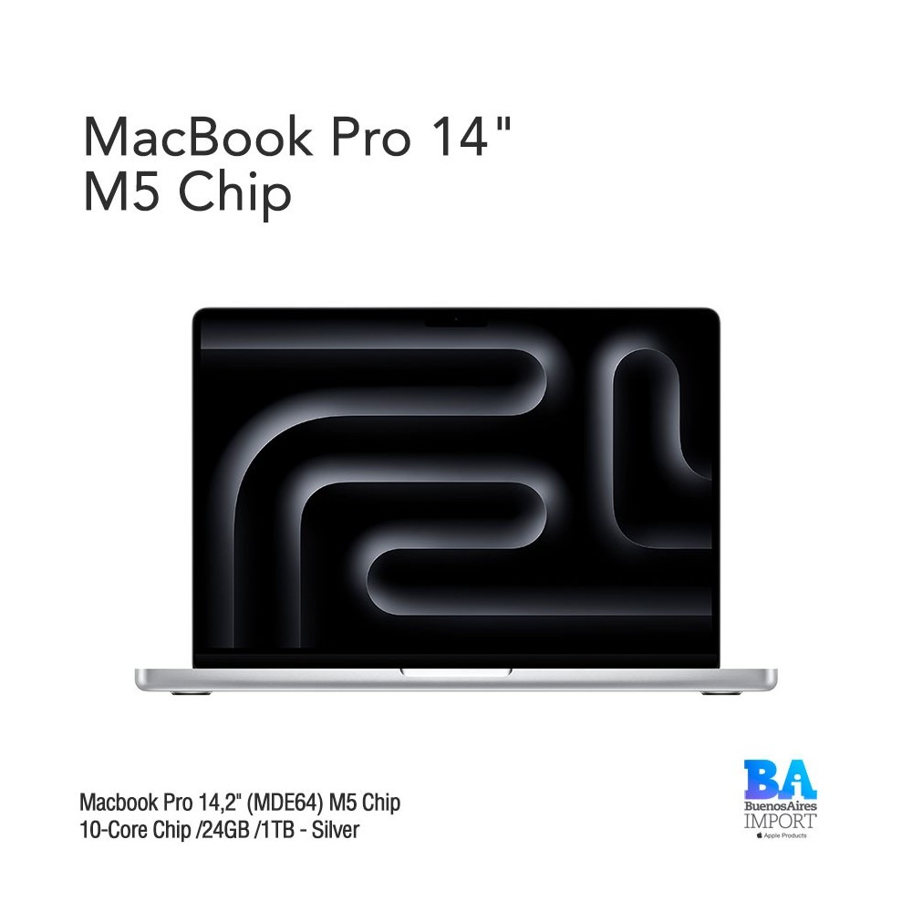 Macbook Pro 14,2" (MDE64) M5 10-Core Chip /24GB /1TB - Silver