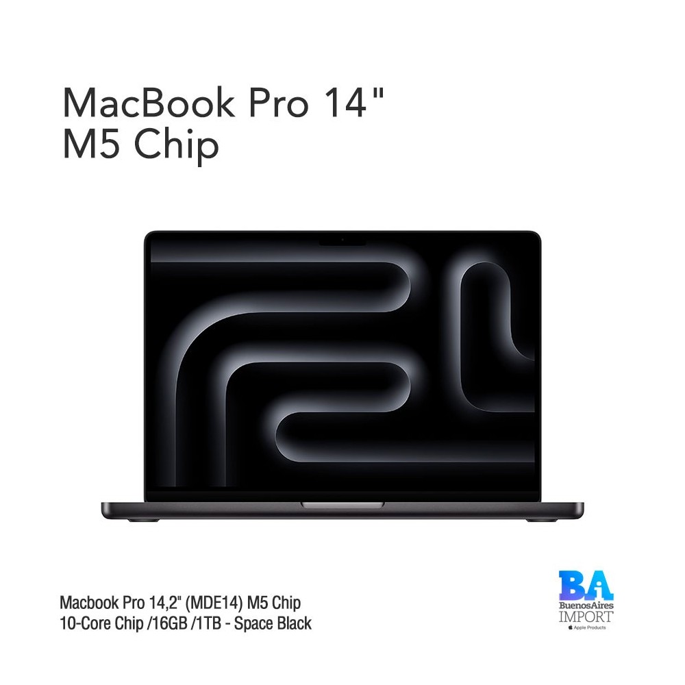 Macbook Pro 14,2" (MDE14) M5 10-Core Chip /16GB /1TB - Space Black