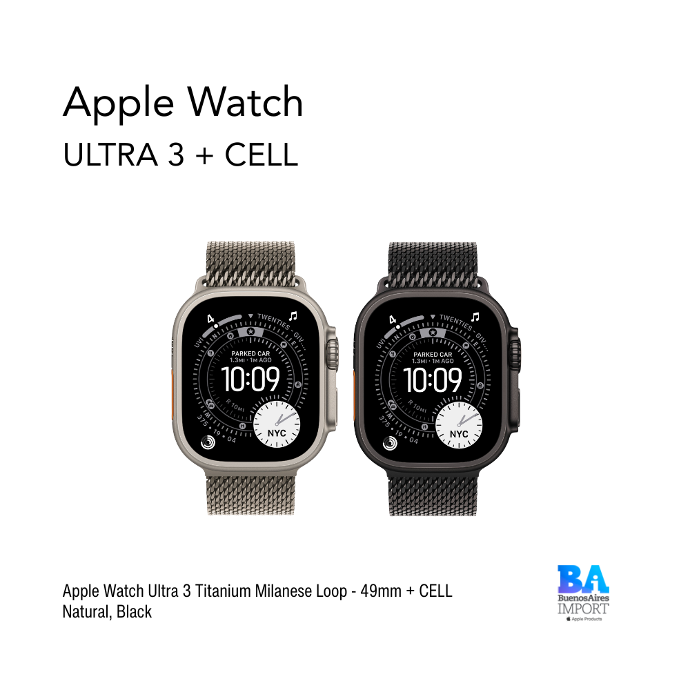 Apple Watch Ultra 3 Titanium Milanese Loop - 49mm + CELL