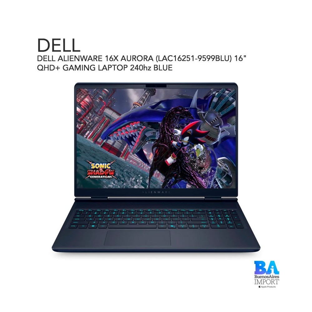 DELL ALIENWARE 16X AURORA (LAC16251-9599BLU) 16" QHD+ GAMING LAPTOP 240hz BLUE