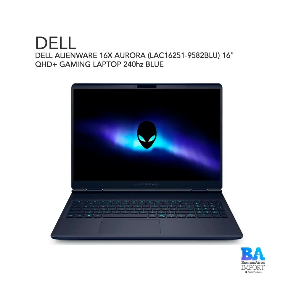 DELL ALIENWARE 16X AURORA (LAC16251-9582BLU) 16" QHD+ GAMING LAPTOP 240hz BLUE
