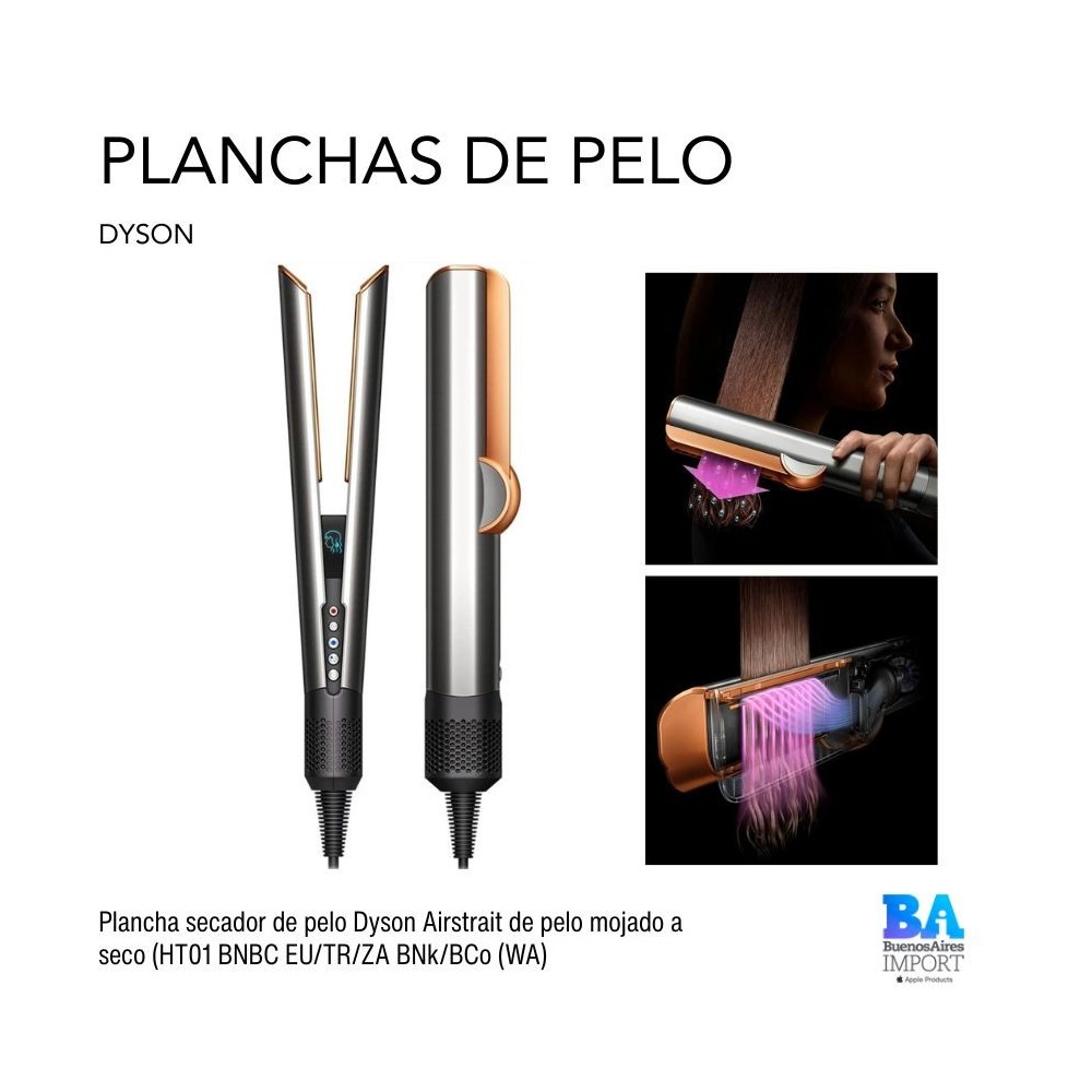 Plancha secador de pelo Dyson Airstrait de pelo mojado a seco (HT01 BNBC EU/TR/ZA BNk/BCo (WA)