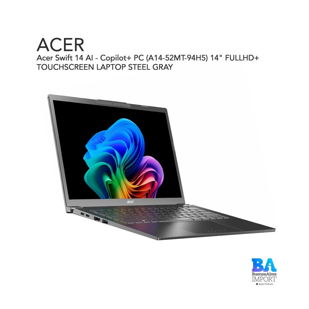 Acer Swift 14 AI - Copilot+ PC (A14-52MT-94H5) 14" FULLHD+ TOUCHSCREEN LAPTOP STEEL GRAY