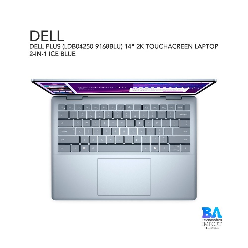 DELL PLUS (LDB04250-9168BLU) 14" 2K TOUCHACREEN LAPTOP 2-IN-1 ICE BLUE