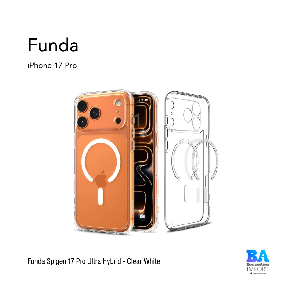 Funda Spigen 17 Pro Ultra Hybrid - Clear White
