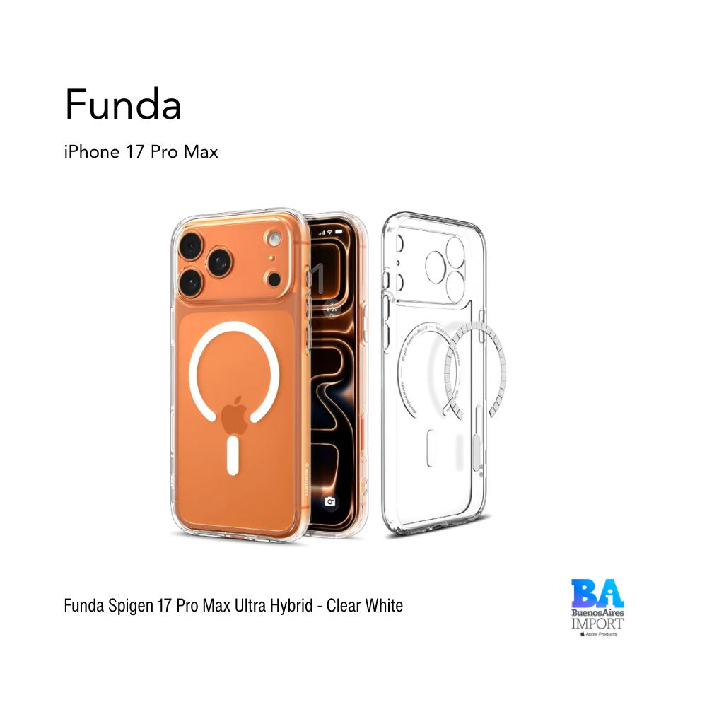 Funda Spigen 17 Pro Max Ultra Hybrid - Clear White
