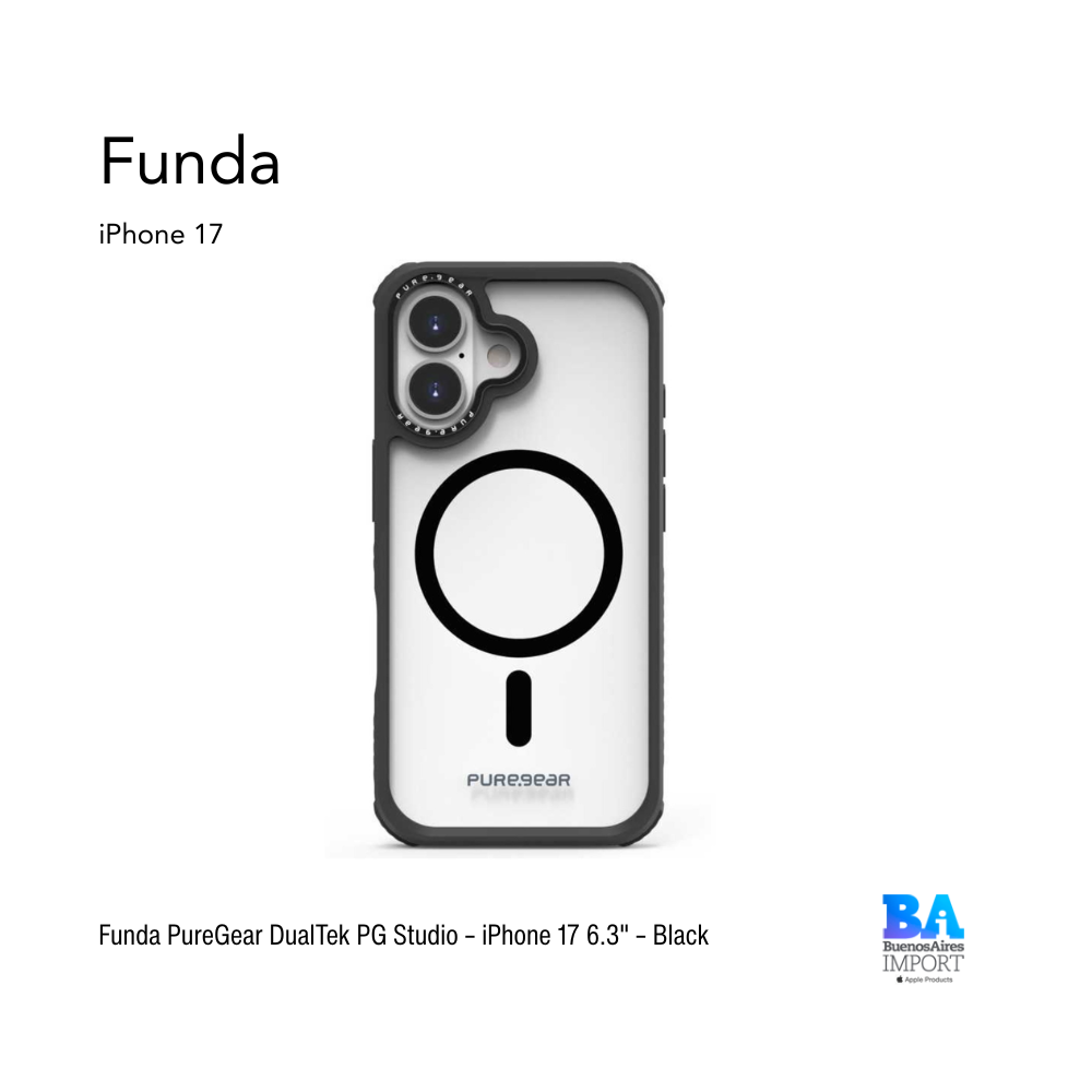 Funda PureGear DualTek PG Studio – iPhone 17 6.3" – Black