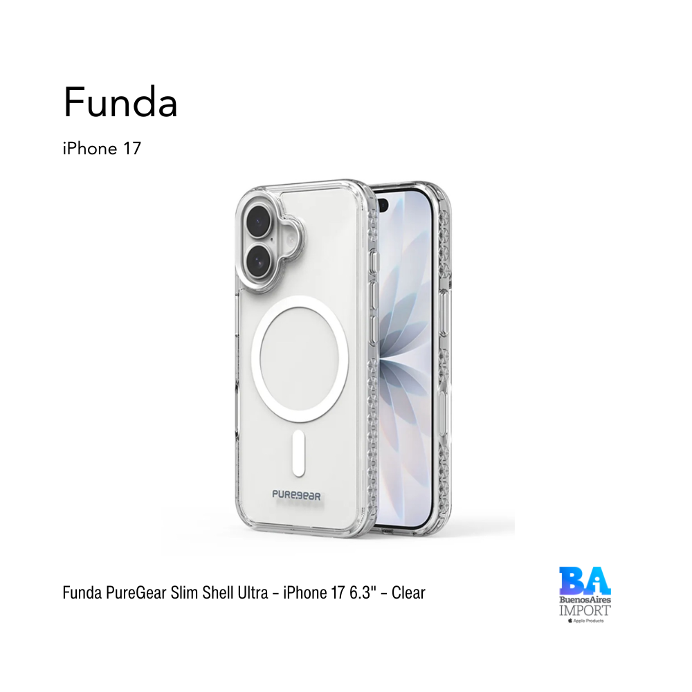 Funda PureGear Slim Shell Ultra – iPhone 17 6.3" – Clear