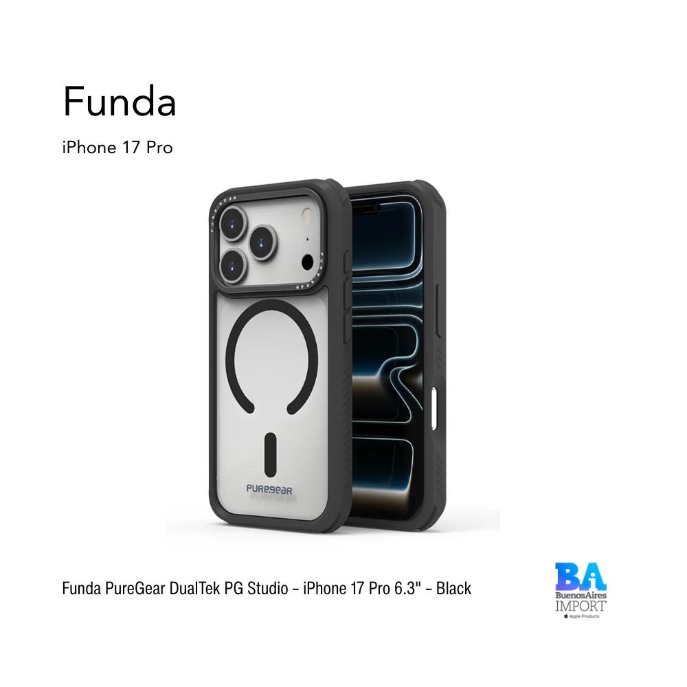 Funda PureGear DualTek PG Studio – iPhone 17 Pro 6.3" – Black