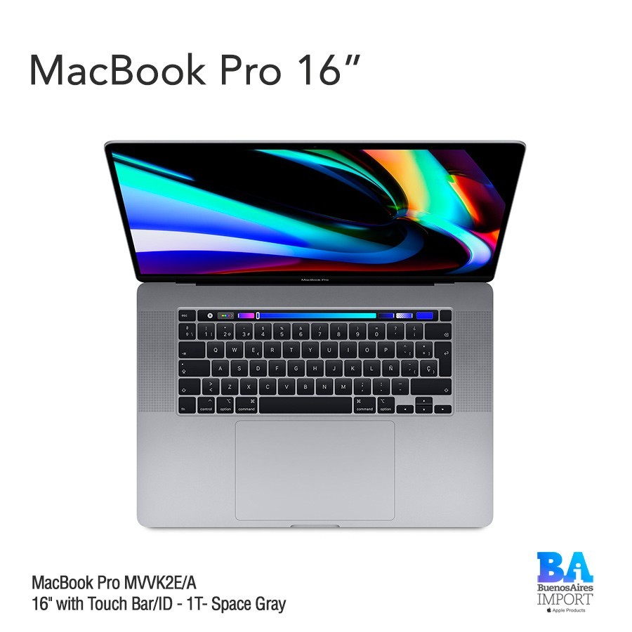 MacBook Pro [MVVK2E/A] Touch ID/Bar 16" 1T Space Gray
