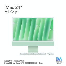 iMac 24" M4 Chip (MWUE3) with 8-core CPU and 8-core GPU - 16GB/256GB SSD - Green