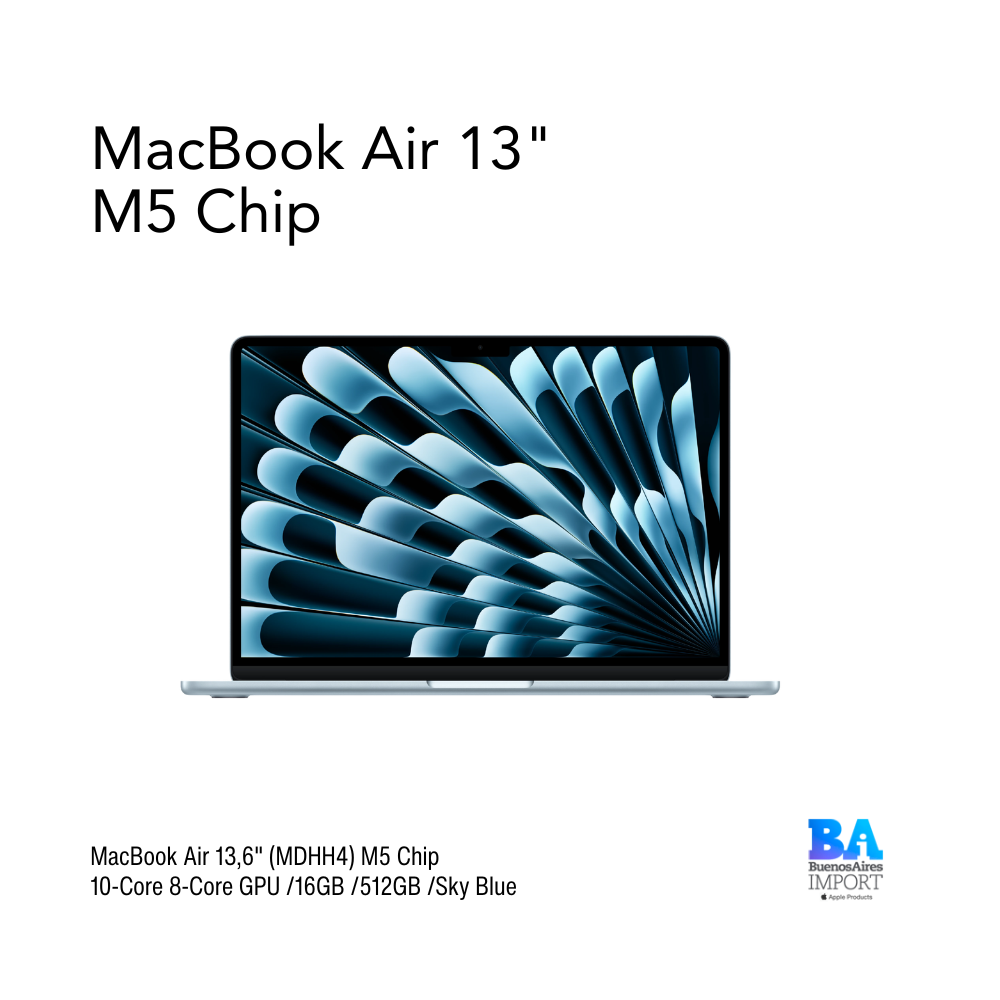 MacBook Air 13,6" (MDHH4) M5 Chip 10-Core 8-Core GPU /16GB /512GB /Sky Blue