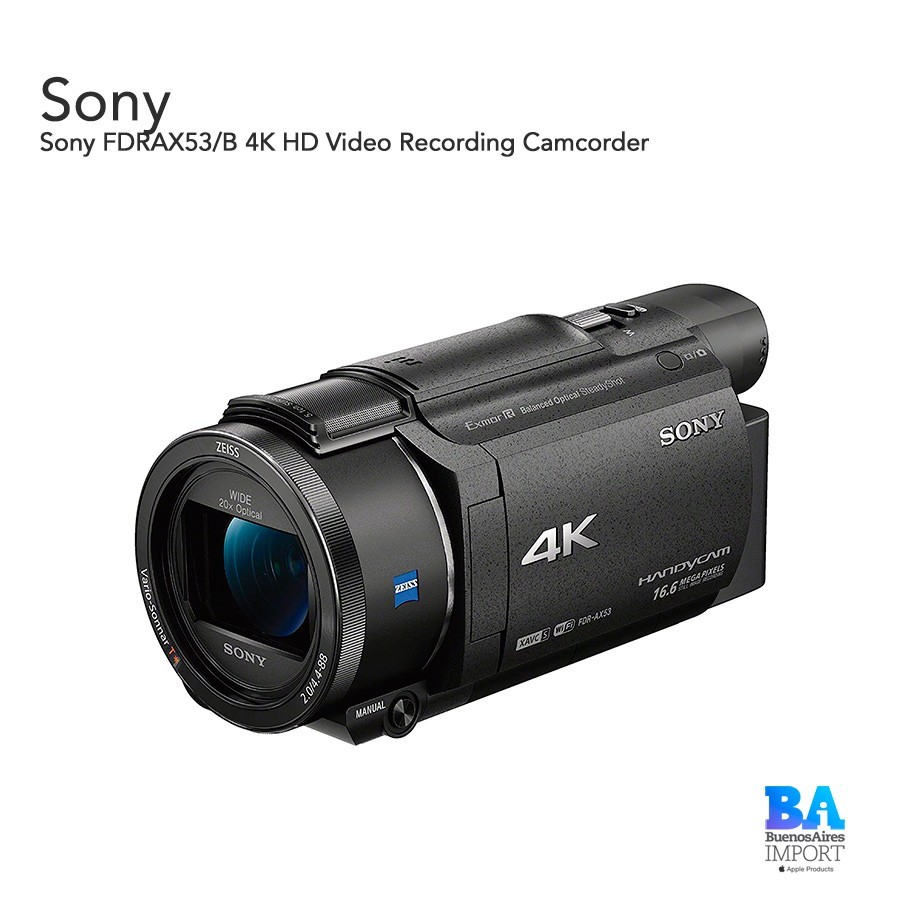 Sony FDRAX53/B 4K HD Video Recording Camcorder - Buenos Aires Import