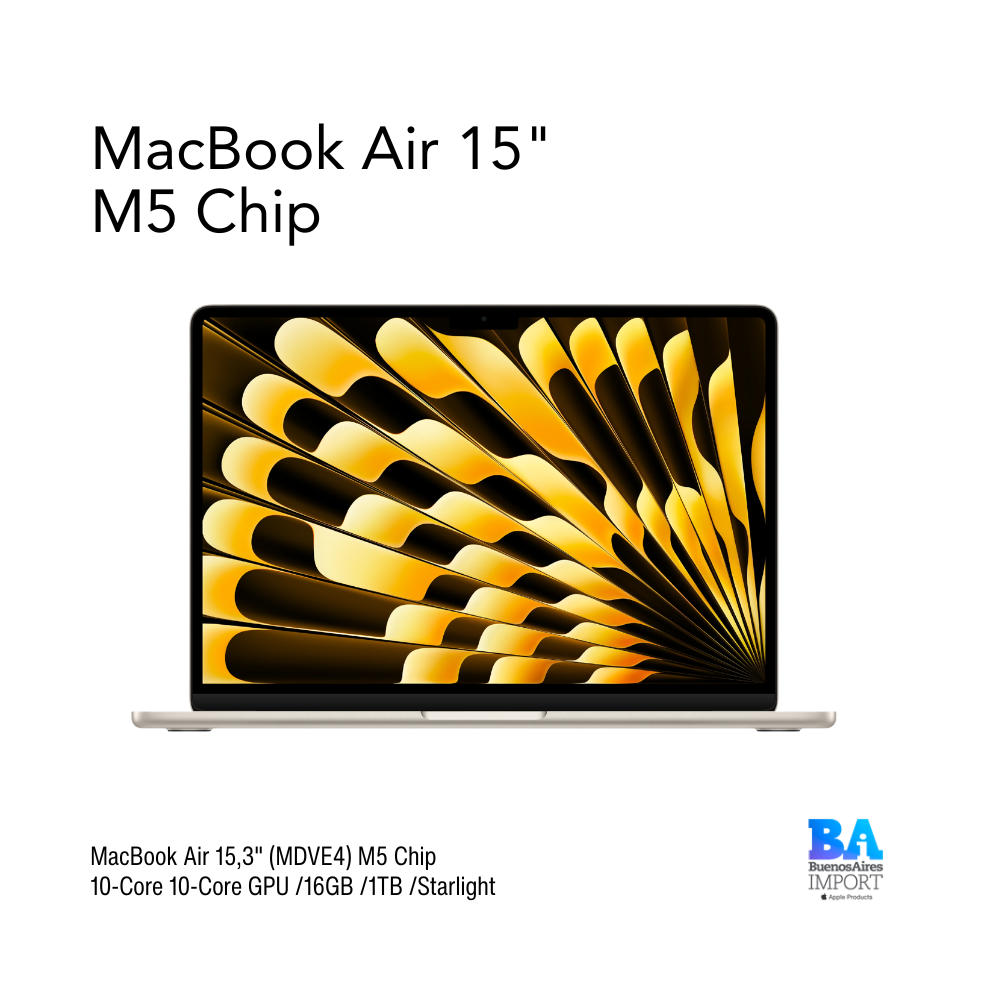 MacBook Air 15,3" (MDVD4) M5 Chip 10-Core 10-Core GPU /16GB /512GB /Starlight