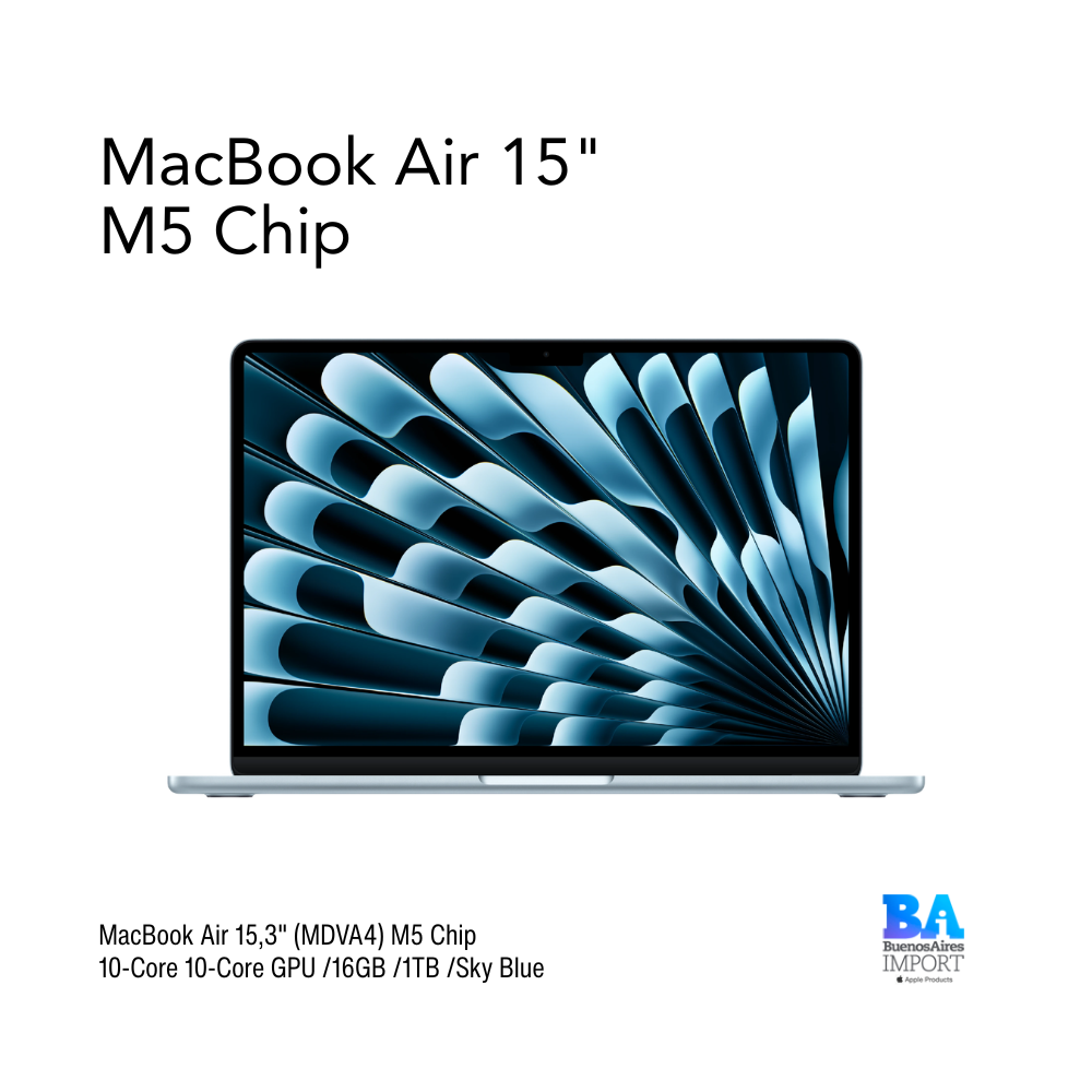 MacBook Air 15,3" (MDVQ4) M5 Chip 10-Core 10-Core GPU /16GB /512GB /Sky Blue