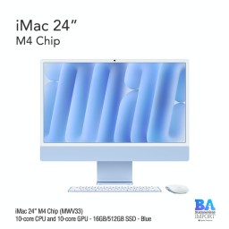 iMac 24" M4 Chip (MWV33) with 10-core CPU and 10-core GPU - 16GB/512GB SSD - Blue