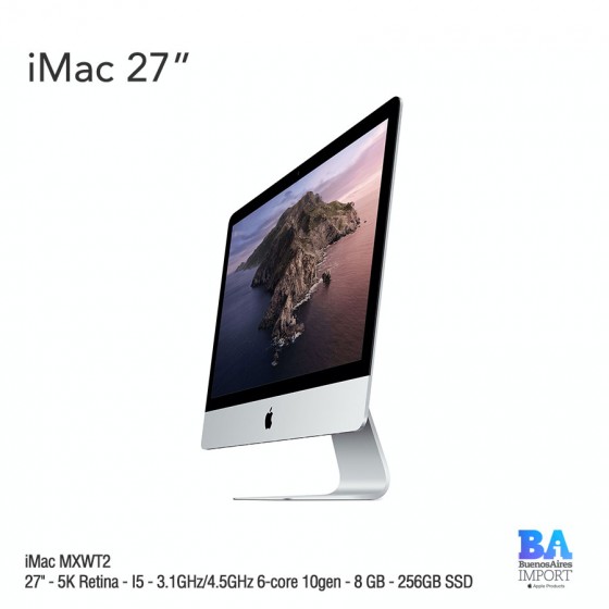 iMac 27" (MXWT2) 5K Retina - I5 - 3.1GHz/4.5GHz 6-core 10gen - 8 GB - 256GB SSD