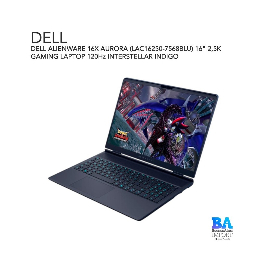 DELL ALIENWARE 16X AURORA (LAC16250-7568BLU) 16" 2,5K GAMING LAPTOP 120Hz INTERSTELLAR INDIGO