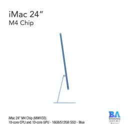 iMac 24" M4 Chip (MWV33) with 10-core CPU and 10-core GPU - 16GB/512GB SSD - Blue