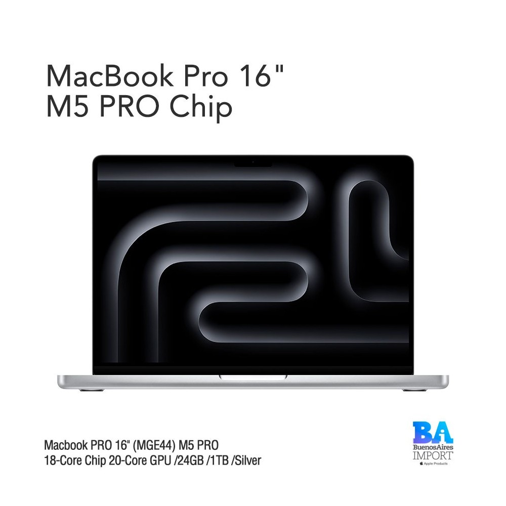 Macbook PRO 16" (MGE44) M5 PRO 18-Core Chip 20-Core GPU /24GB /1TB /Silver