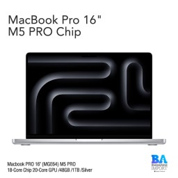 Macbook PRO 16" (MGE64) M5 PRO 18-Core Chip 20-Core GPU /48GB /1TB /Silver