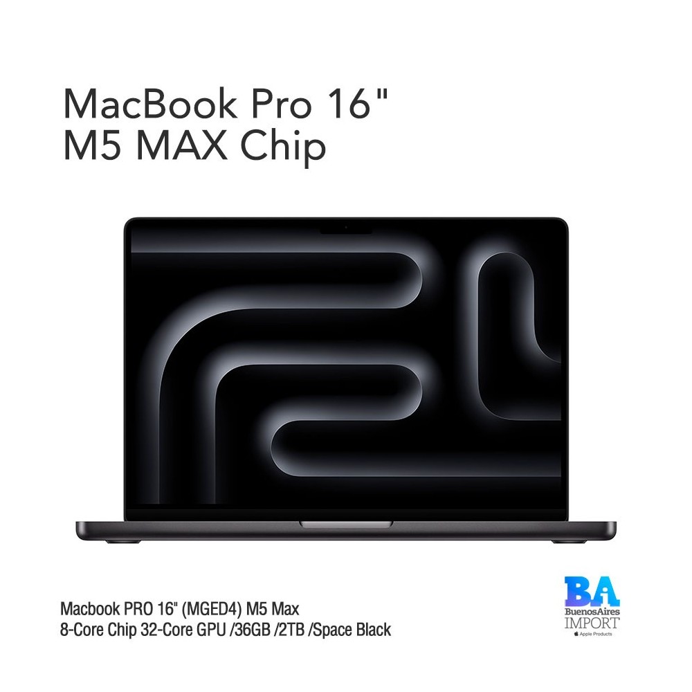 Macbook PRO 16" (MGED4) M5 Max 18-Core Chip 32-Core GPU /36GB /2TB /Space Black