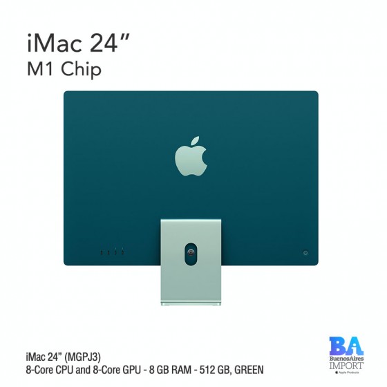 iMac 24" M1 Chip (MGPJ3) with 8-Core CPU and 8-Core GPU 512 GB, GREEN