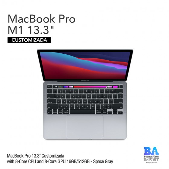MacBook Pro 13.3" Retina [Customizada] M1 Chip 16GB/512GB - Space Gray