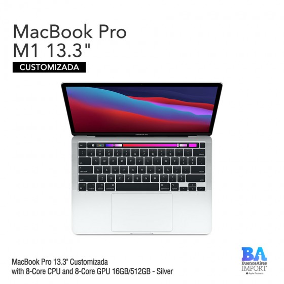 MacBook Pro 13.3" Retina [Customizada] M1 Chip 16GB/512GB - Silver