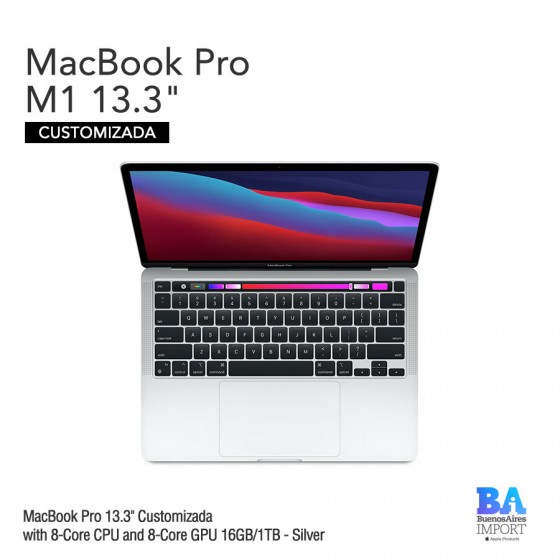 MacBook Pro 13.3" Retina [Customizada] M1 Chip 16GB/1TB - Silver