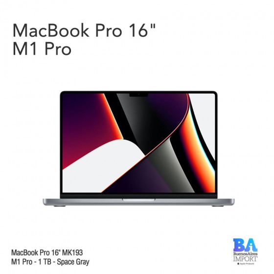 Macbook Pro 16" [MK193] M1 Pro - 1 TB - Space Gray