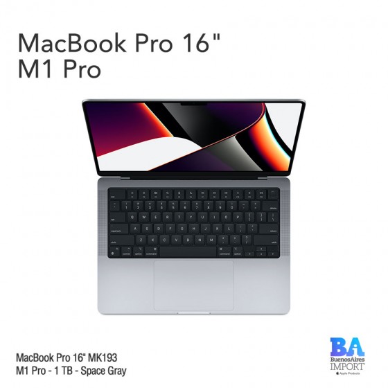 Macbook Pro 16" [MK193] M1 Pro - 1 TB - Space Gray