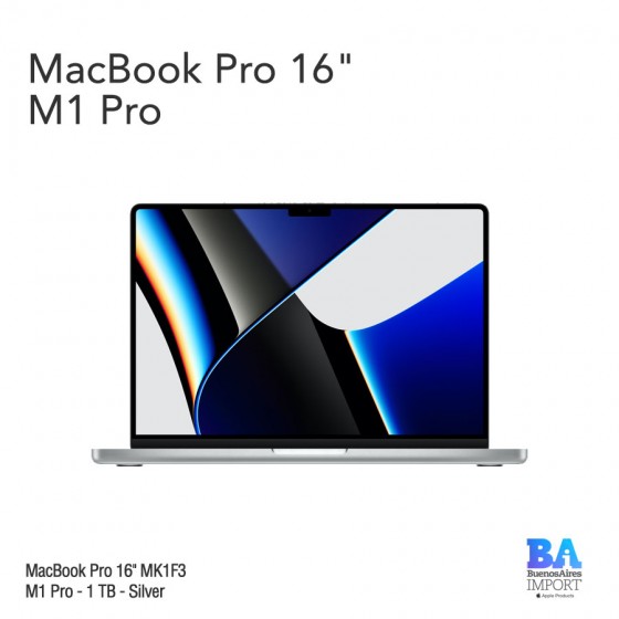 Macbook Pro 16" [MK1F3] M1 Pro - 1 TB - Silver