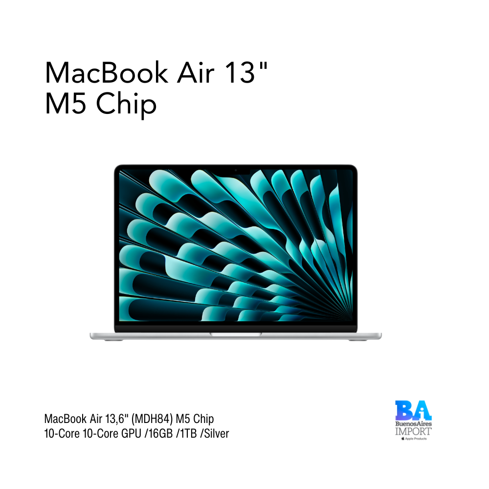 MacBook Air 13,6" (MDH84) M5 Chip 10-Core 10-Core GPU /16GB /1TB /Silver