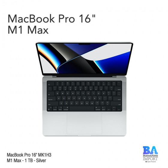 Macbook Pro 16" [MK1H3] M1 Max - 1 TB - Silver