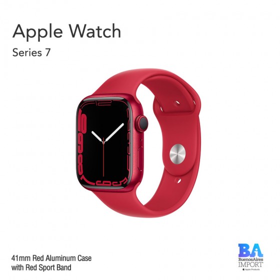 Apple Watch 41mm [SERIES 7] Red Aluminum Case with Red Sport Band