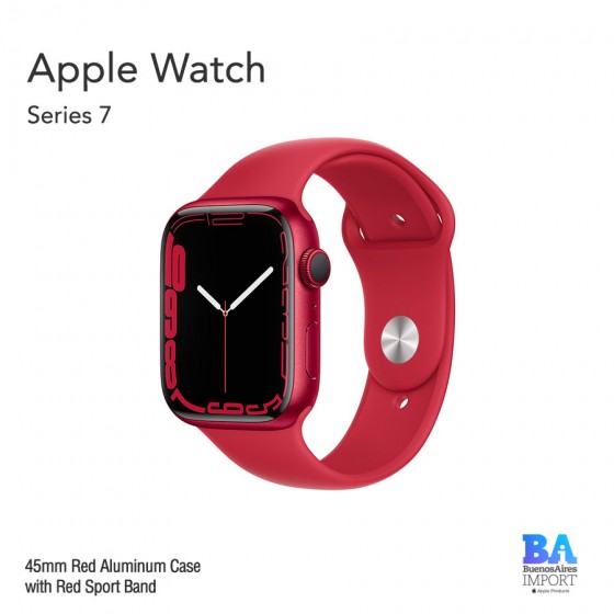 Apple Watch 45mm [SERIES 7] Red Aluminum Case with Red Sport Band