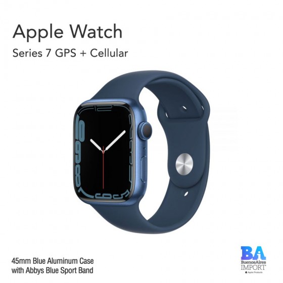 Apple Watch 45mm [SERIES 7] Blue Aluminum Case with Abbys Blue Sport Band GPS...