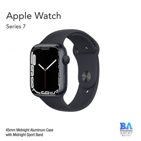 Apple Watch 45mm [SERIES 7] Midnight Aluminum Case with Midnight Sport Band