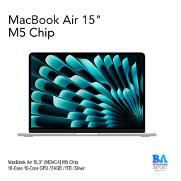 MacBook Air 15,3" (MDVC4) M5 Chip 10-Core 10-Core GPU /24GB /1TB /Silver