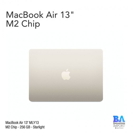 MacBook Air 13.6" Retina [MLY13] M2 Chip 256 GB - Starlight