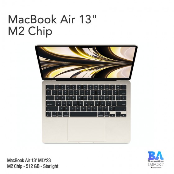 MacBook Air 13.6" Retina [MLY23] M2 Chip 512 GB - Starlight