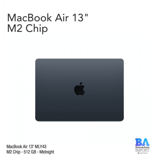 MacBook Air 13.6" Retina [MLY43] M2 Chip 512 GB - Midnight