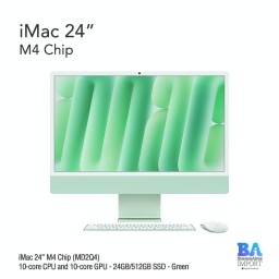 iMac 24" M4 Chip (MD2Q4) with 10-core CPU and 10-core GPU - 24GB/512GB SSD - Green