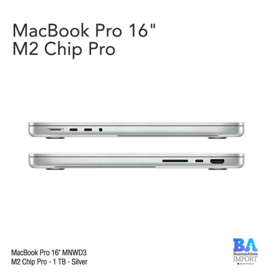 Macbook Pro 16" [MNWD3] M2 Pro - 1 TB - Silver